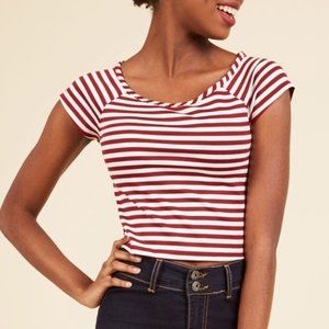 💜 Modcloth Roller Derby Date Striped Top